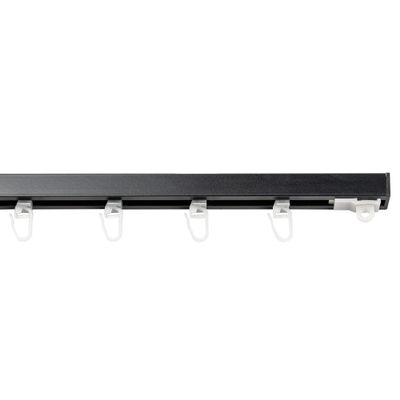 Garesa Profile 160 Single-Track Curtain Rail, Black Aluminum, 180 cm