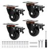 SWAWIS 4-Pack 75 mm Swivel Casters with Brakes for Furniture view 1