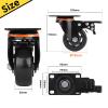 SWAWIS 4-Pack 75 mm Swivel Casters with Brakes for Furniture view 2