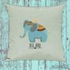 Kleckerliese Pillow Cover 40 x 40 cm, Elephant “Big Bro” Motif, Gray view 3