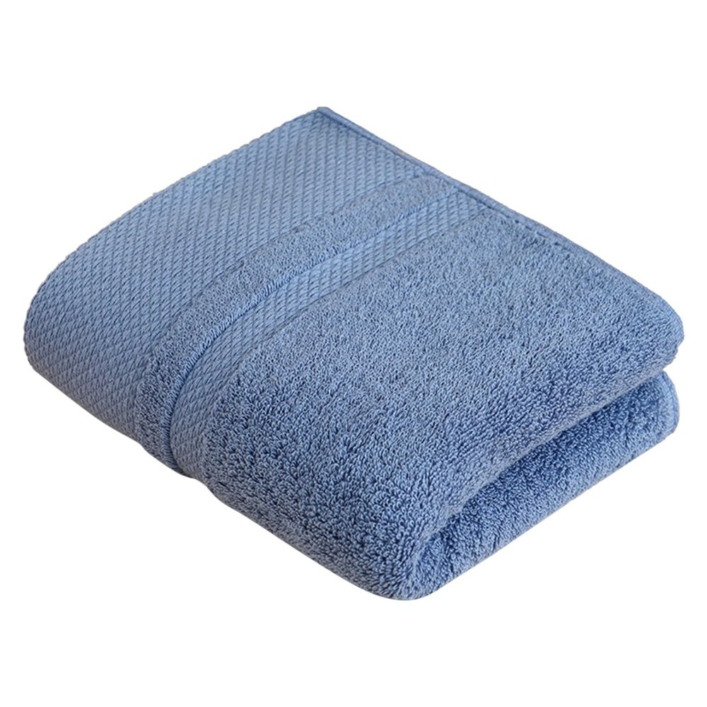 Large Blue Cotton Bath Towel, 1 Piece (Navy, A)