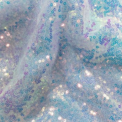 SYSUII 135 cm × 1 m Sequined Sparkly Fabric, Blue Multicolor