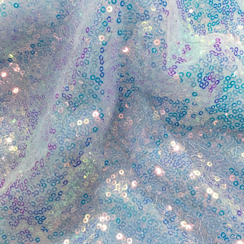 SYSUII 135 cm × 1 m Sequined Sparkly Fabric, Blue Multicolor