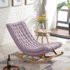 paiye Modern Rocking Chair with Reclining Function, Wooden Upholstered Rocking Armchair, Purple, 60 x 106 cm view 1