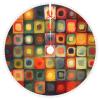 Abstract Squares Print Christmas Tree Skirt with Pom-Pom Trim, Soft Plush, 36 in view 1