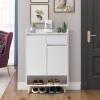 Shoe Cabinet with 2 Doors, Drawer, Open Shelf, and Adjustable Shelves view 2