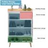 Shoe Cabinet with 2 Doors, Drawer, Open Shelf, and Adjustable Shelves view 4
