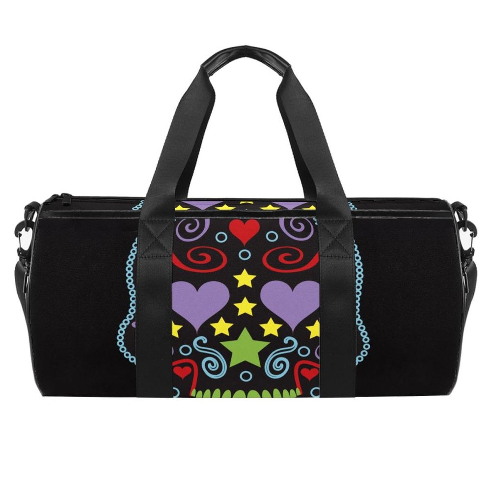 Sugar Dead Skull Sports Duffel Bag, Multicolor, 17.7 x 9 x 9 in