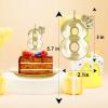 Number 9 Birthday Candle, 7.6 cm, Gold view 3