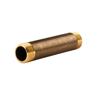 Brass Threaded Spacer Double Nipple, 1 in–1 in, 150 mm, Heavy-Duty