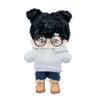 niannyyhouse Loose-Fit Solid-Color Hoodie, Jeans, Glasses and High-Top Leather Shoes for Plush Dolls, 10 cm (A3) view 2