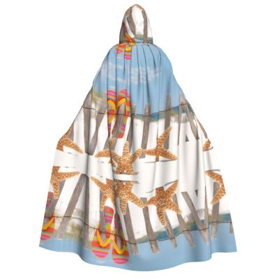 FAIRAH Flip-Flop-Printed Halloween Hooded Cape, Adult Costume
