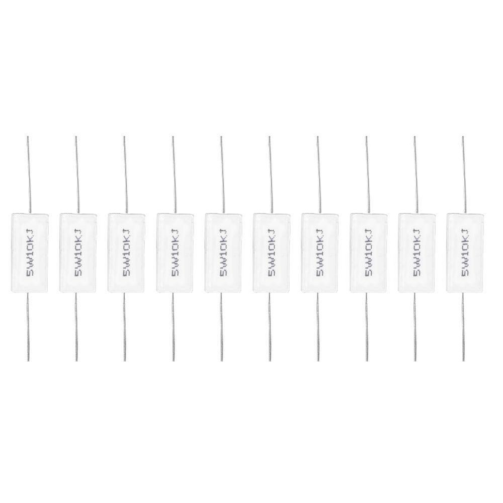 IPUDIS 10-Pack 5 W Cement Resistors, 5% High-Precision Power Resistors