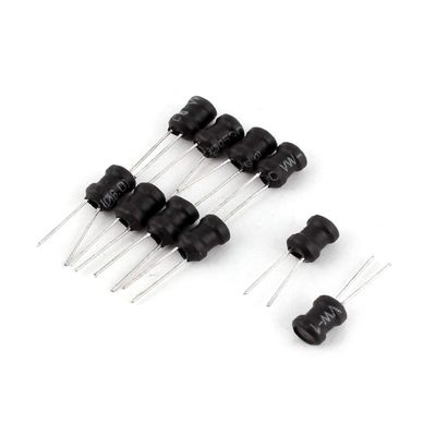 10-Piece 20 MH Radial Lead Inductor Set, 6 x 8 mm, Shielded, 2-Pin DIP