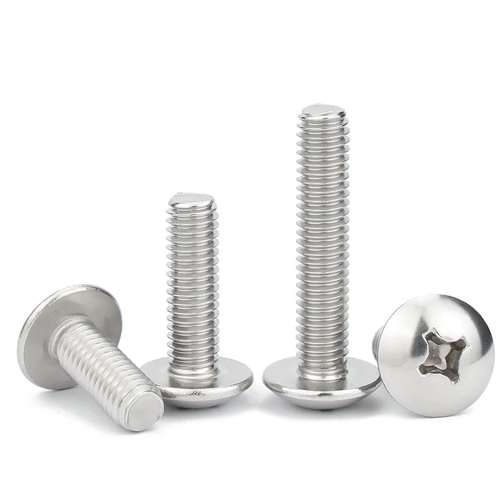 DUBMAG Stainless Steel 304 Sheet Metal Screws, Flat-Head and Phillips Round-Head Machine Screws, Mushroom-Head Machine Nails, M2.3–M3, M3 × 4 (100 pcs) (Color: M2.5 × 6, 50 pcs)
