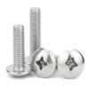 DUBMAG Stainless Steel 304 Sheet Metal Screws, Flat-Head and Phillips Round-Head Machine Screws, Mushroom-Head Machine Nails, M2.3–M3, M3 × 4 (100 pcs) (Color: M2.5 × 6, 50 pcs) view 3