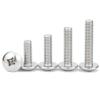 DUBMAG Stainless Steel 304 Sheet Metal Screws, Flat-Head and Phillips Round-Head Machine Screws, Mushroom-Head Machine Nails, M2.3–M3, M3 × 4 (100 pcs) (Color: M2.5 × 6, 50 pcs) view 4