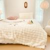Tospass Cozy Blanket 200 x 230 cm, Beige, Faux Fur and Flannel, Thick and Plush view 3