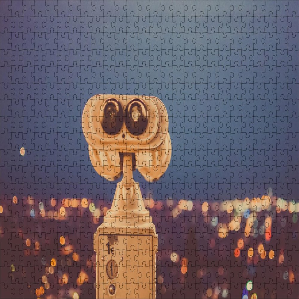 GUOHLOZ 1000-Piece Puzzle for Adults and Children Ages 6+, Home Decor, Spain Telescope Barcelona, 75 x 50 cm
