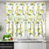 Suhoaziia Lemon-Print Kitchen Curtain Set with Valance and Tiers view 3