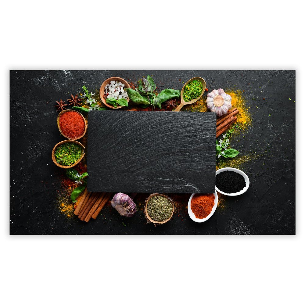 SMTDeco Stove Cover 52×30 cm, Black Herbs & Spices