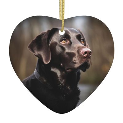 Personalized 2024 Christmas Ornament, Ceramic Labrador Retriever Heart for Bro