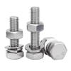 SYDARSYN Stainless Steel Screw and Nut Set, Fully Threaded Hex Bolts M16 x 65 mm with Hex Nuts, Flat Washers and Spring Washers, 1 Piece view 1
