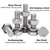 SYDARSYN Stainless Steel Screw and Nut Set, Fully Threaded Hex Bolts M16 x 65 mm with Hex Nuts, Flat Washers and Spring Washers, 1 Piece view 3