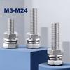 SYDARSYN Stainless Steel Screw and Nut Set, Fully Threaded Hex Bolts M16 x 65 mm with Hex Nuts, Flat Washers and Spring Washers, 1 Piece view 4