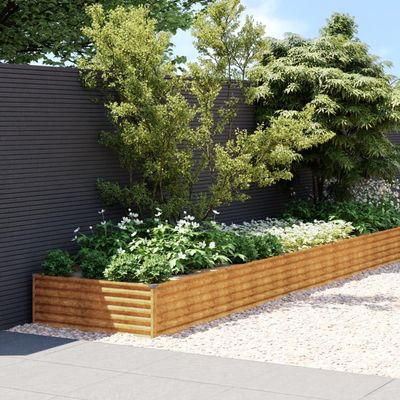 Hovothy Corten Steel Raised Garden Bed 960 x 100 x 36 cm