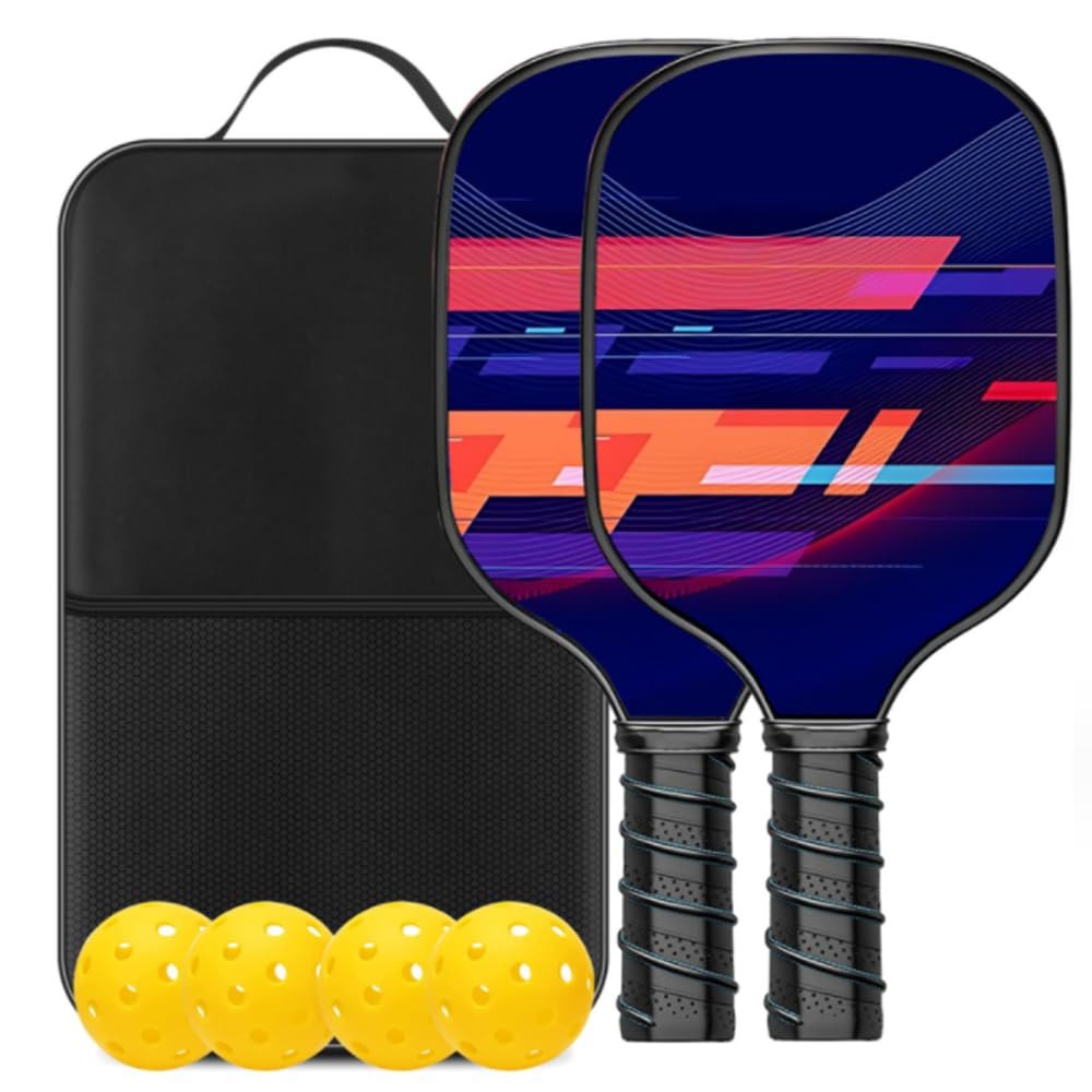 Beue Pickleball Paddle Set, USAPA-Certified, Ergonomic Cushion Grip, Honeycomb Core, Carbon Fiber