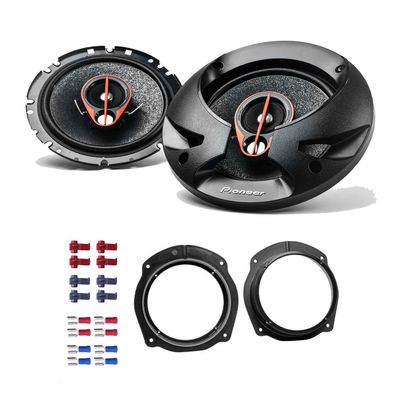 Pioneer TS-R1750S Speakers with Installation Kit for FIAT Stilo (192) 3-Door 2001–2008, Front Doors, 165 mm, 3-Way Coaxial, 500 W
