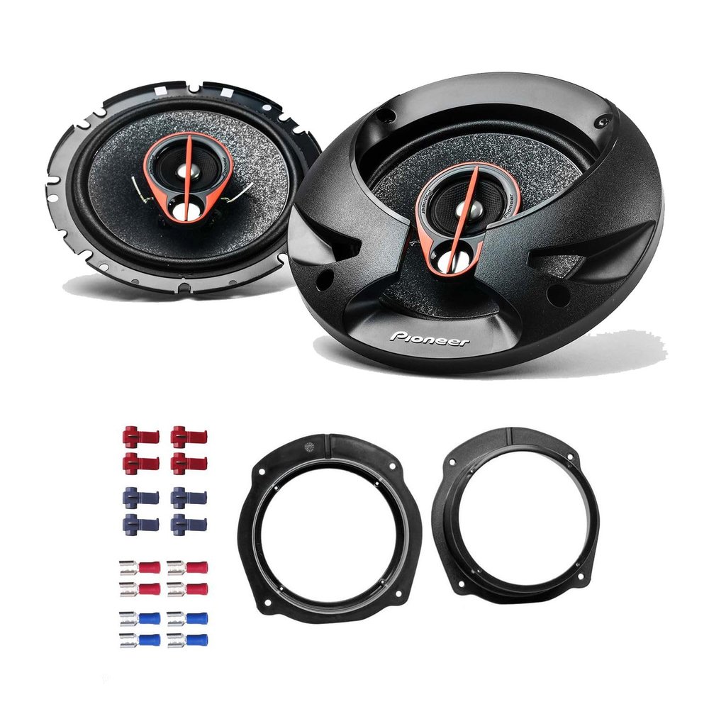 Pioneer TS-R1750S Speakers with Installation Kit for FIAT Stilo (192) 3-Door 2001–2008, Front Doors, 165 mm, 3-Way Coaxial, 500 W