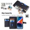Arseaiy Protective Case for Samsung Galaxy A01 EUR with Crossbody Strap, Magnetic Folio, Zipper Pocket, Stand, Black view 2