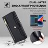 Arseaiy Protective Case for Samsung Galaxy A01 EUR with Crossbody Strap, Magnetic Folio, Zipper Pocket, Stand, Black view 4