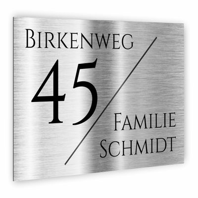 Premium House Number | Customizable | Brushed Silver Aluminum Composite | UV-Resistant | Weatherproof