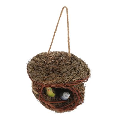 NAMOARLY 1-Piece Artificial Bird Nest with Eggs, Decorative Garden Ornament for Spring and Easter