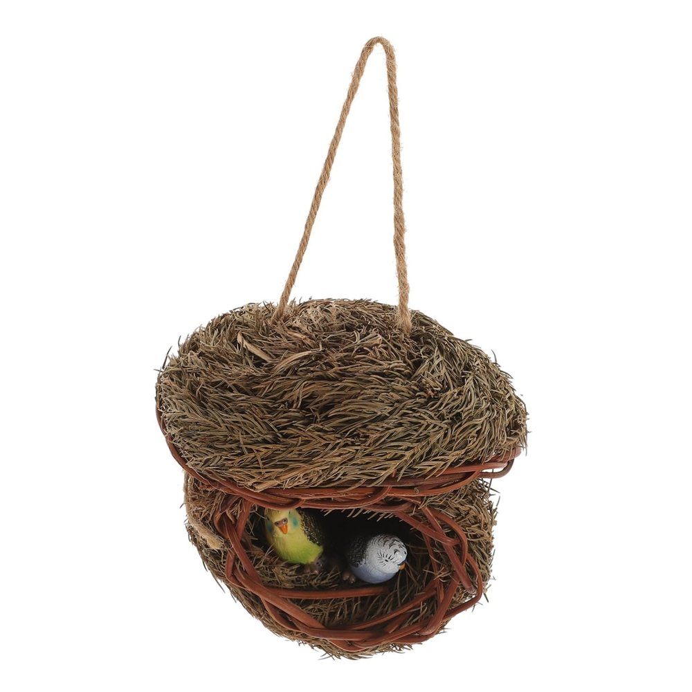 NAMOARLY 1-Piece Artificial Bird Nest with Eggs, Decorative Garden Ornament for Spring and Easter