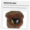 NAMOARLY 1-Piece Artificial Bird Nest with Eggs, Decorative Garden Ornament for Spring and Easter view 2