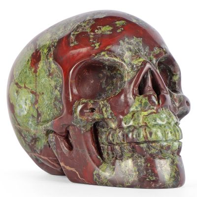 LEADGEM 3-Inch Dragon Bloodstone Crystal Skull Figurine