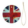 Vintage Union Jack British Flag Round Ceramic Christmas Tree Ornament view 2