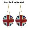 Vintage Union Jack British Flag Round Ceramic Christmas Tree Ornament view 3