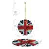 Vintage Union Jack British Flag Round Ceramic Christmas Tree Ornament view 4