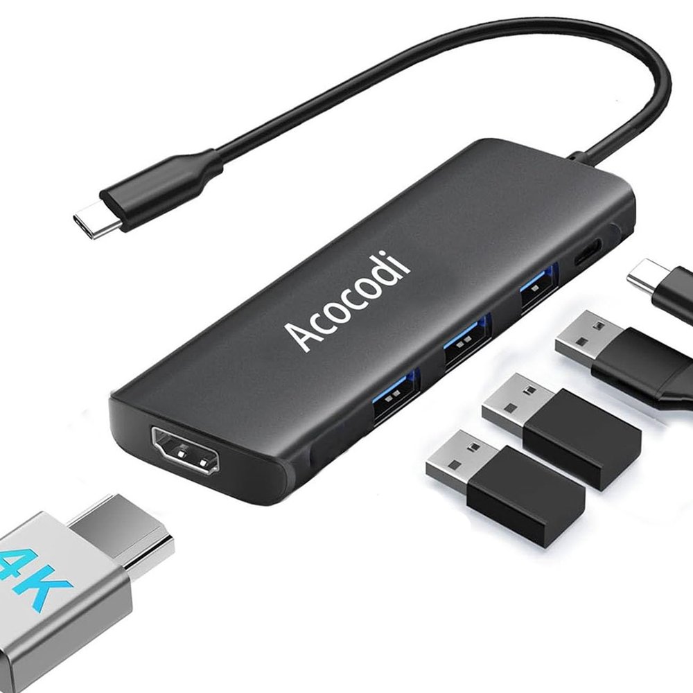 USB-C to HDMI Adapter, 5-in-1 Hub, 4K@60Hz