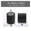 SSIMOO 30 x 30 mm Black PU Polyurethane Rubber Wheel, Non-Driven Guide Bearing Roller (Color: 8x30x30, Size: 2 Pcs) view 2