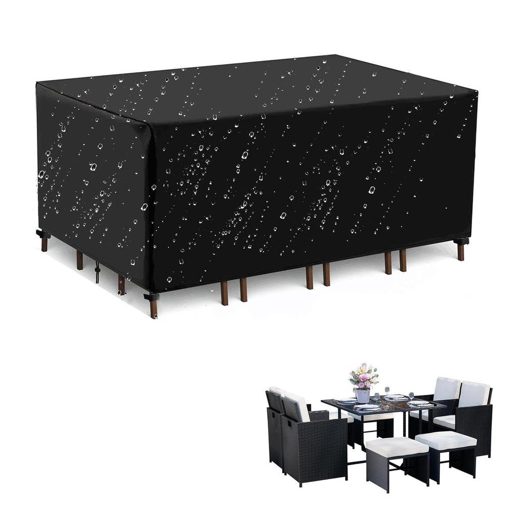 Jianghu Art Outdoor Furniture Cover 100 x 90 x 90 cm, Winterproof 600D Oxford Fabric, Black