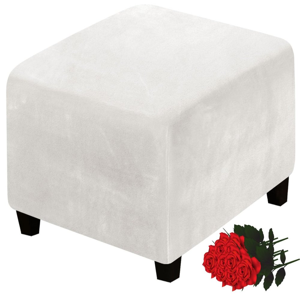 Yekuhe Stretch Ottoman Cover, Square, Washable, 45 x 45 cm