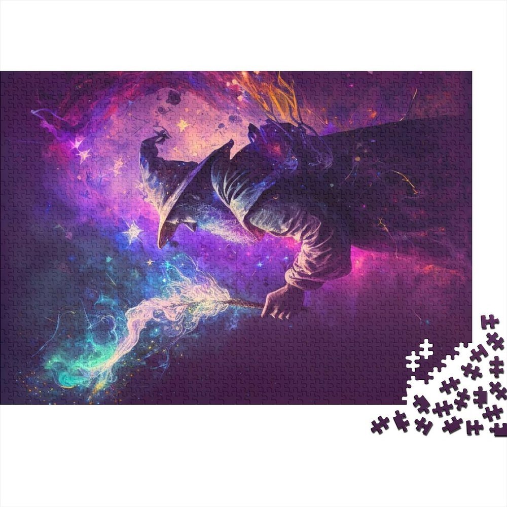 1,000-Piece Puzzle for Adults, Wizard of Art, Rectangular Creative Wooden Puzzle (75 x 50 cm)