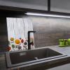 SMTDeco Stovetop Cover 40×52 cm, More Counter Space, Splash Guard & Cutting Board, Tempered Glass, Scratch-Resistant, for Induction/Ceramic Cooktops, 1-Piece, Spices and Plates White Design view 4