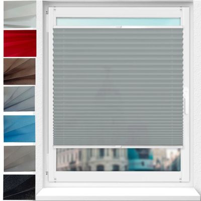 YANHONG Clip-On Pleated Shade 85 x 200 cm, Light Gray